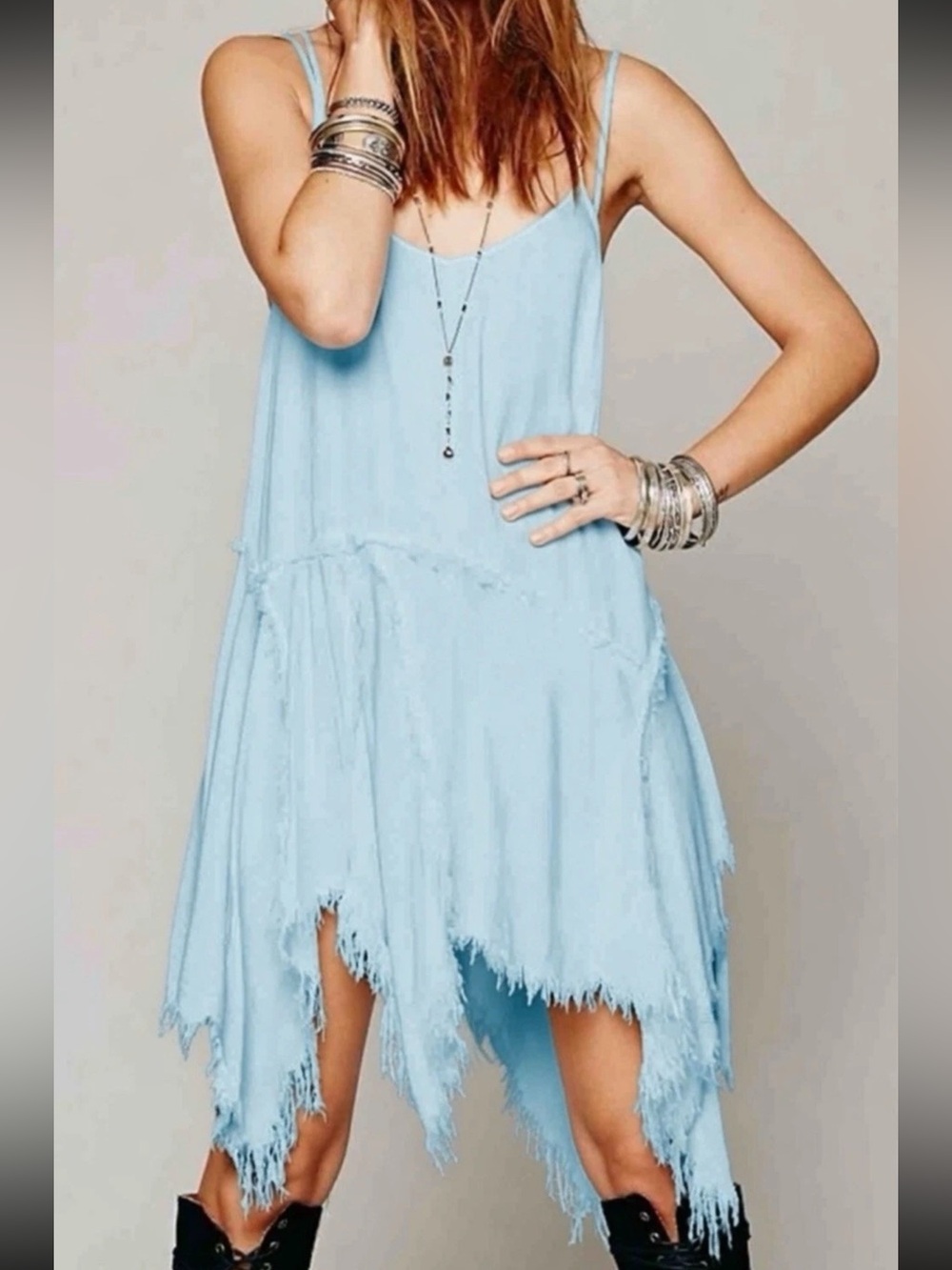 Free People Intimately Shredded Mini Dress Fairy WhimsiGoth Boho Festival Sz XS - Picture 1 of 5